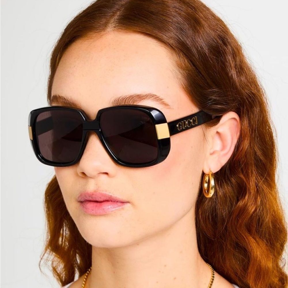Gucci GG0318s - Pineapple Black Gold Sunglasses unisex $770 - Picture 9 of 16
